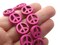26 15mm Pink Peace Symbol Dyed Synthetic Turquoise Stone Beads bC3